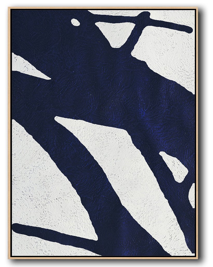 Buy Hand Painted Navy Blue Abstract Painting Online - Cheap Paintings For Sale Huge